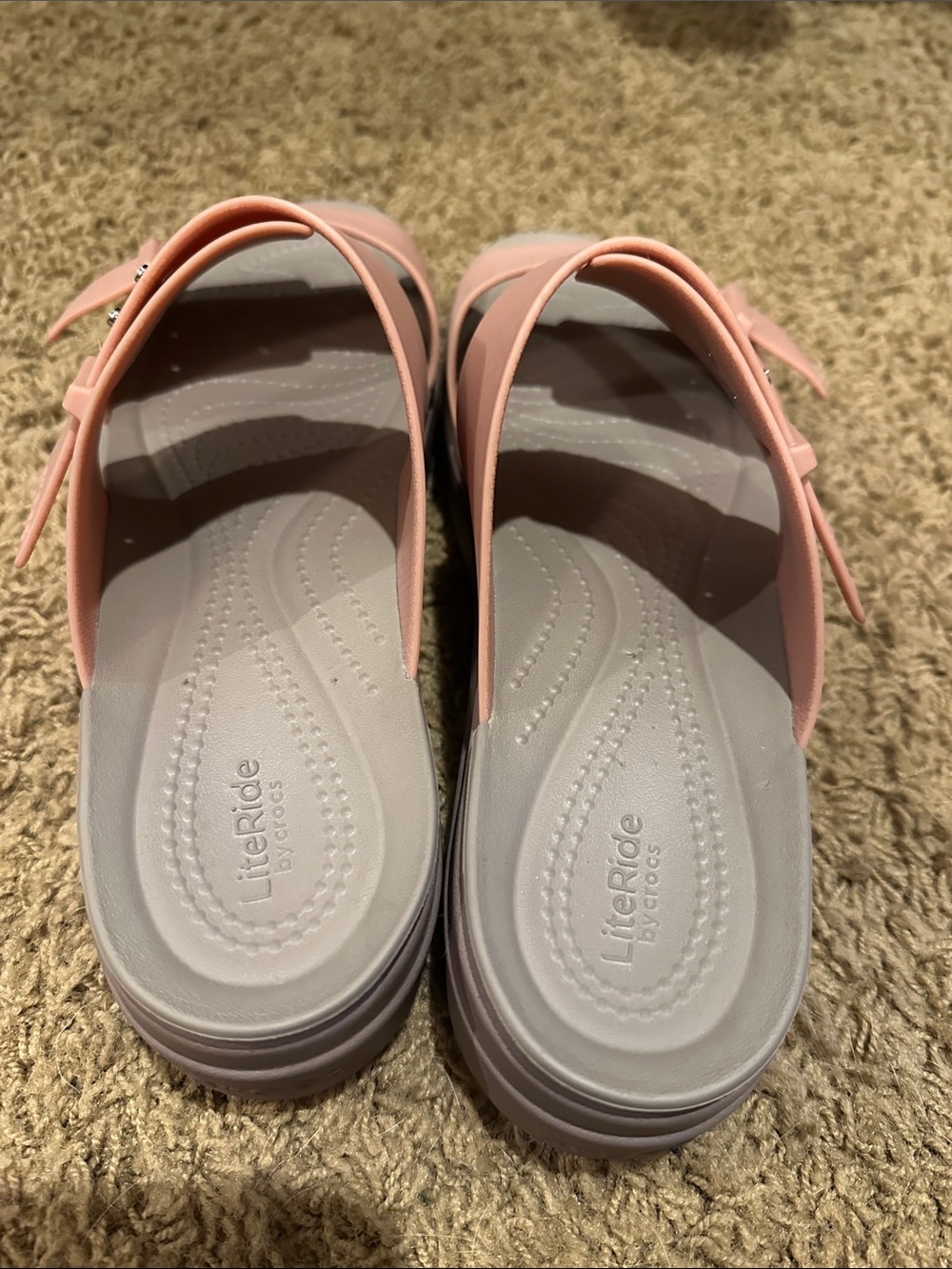 CROCS Women's Blush Pink Platform Slide Sandals - Picture 2 of 4